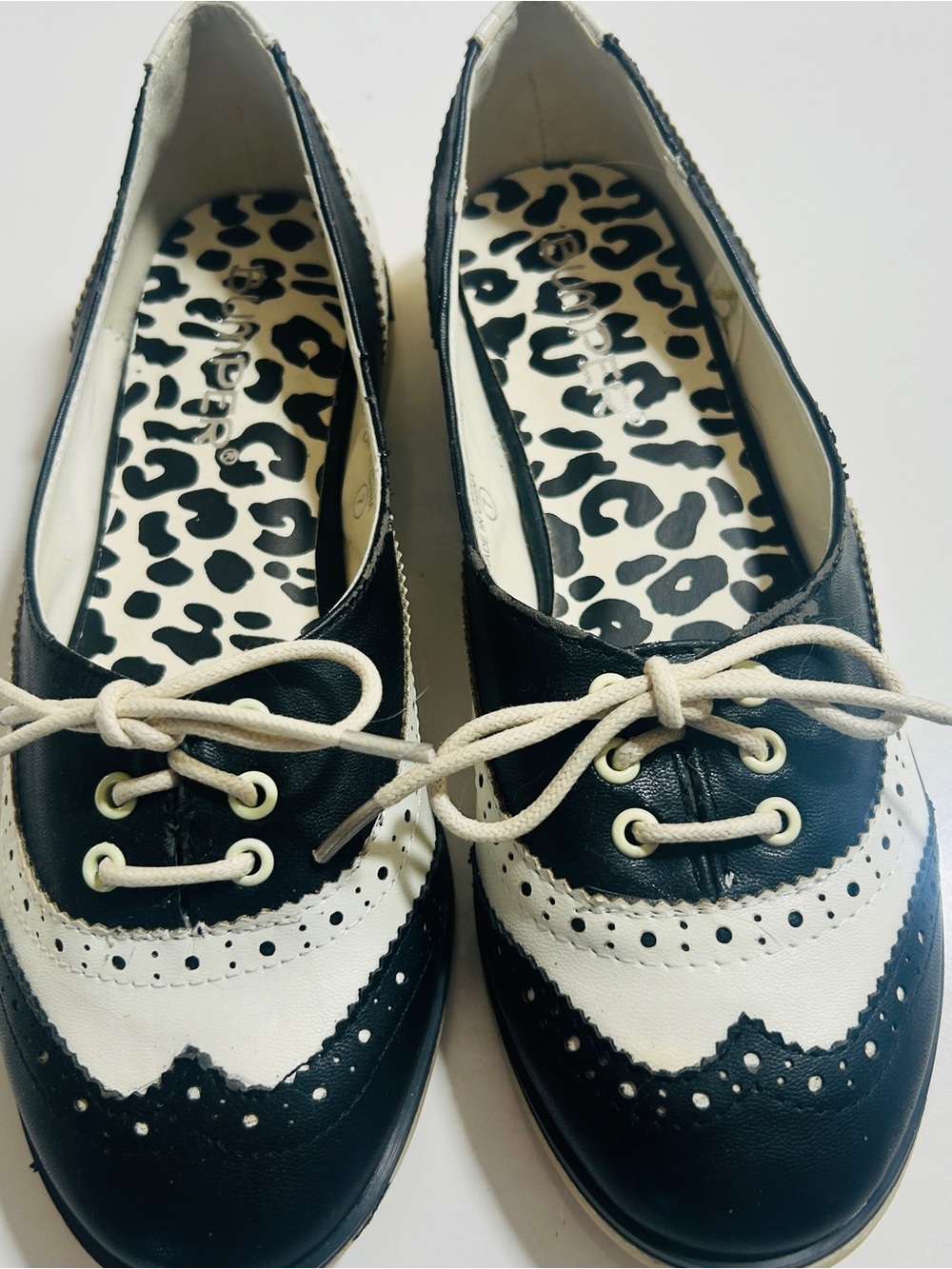 Bumper womens Wingtip Brogues Preppy Lace Up Oxford Retro Shoes